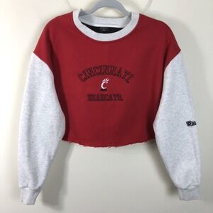 Cincinnati Bearcats Hype & Vice Cropped Sweatshirt Women's Sz 2XL Red Gray NCAA